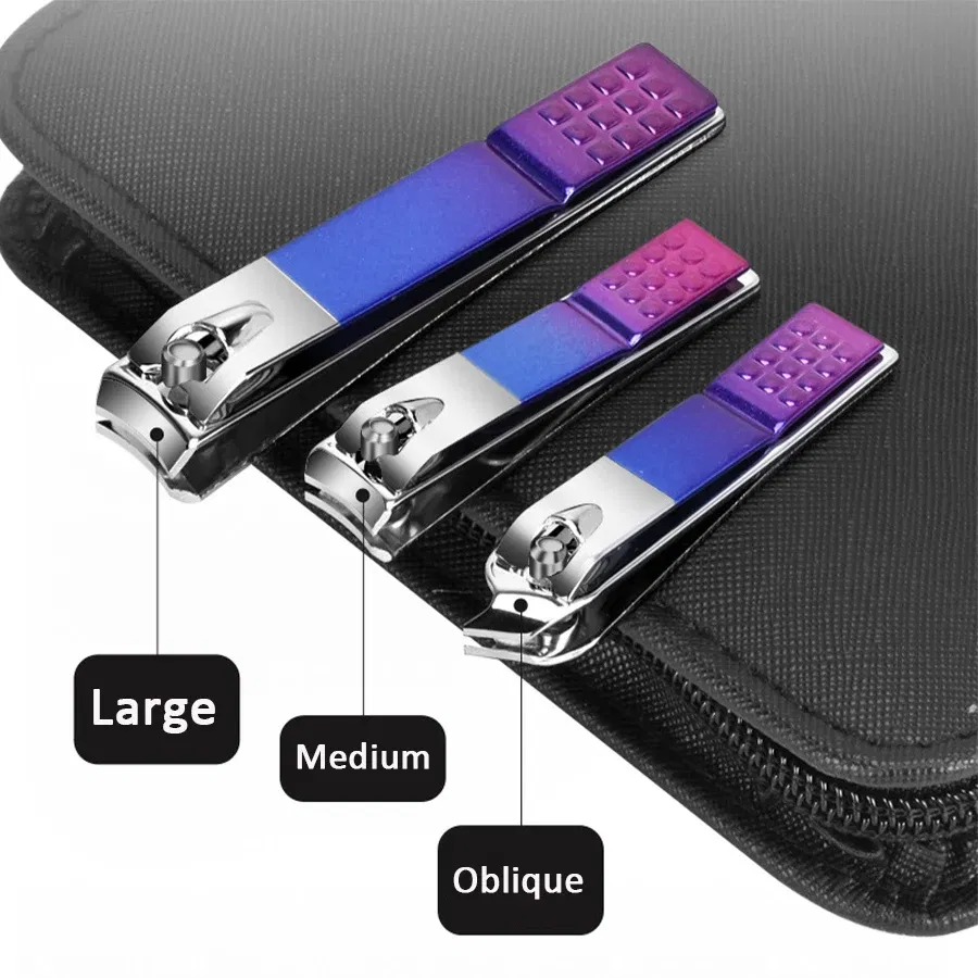 Color: WHITE - 6-18pcs Set Professional Stainless Steel Manicure & Pedicure Kit Precision Nail Care with Travel Case with Nail Clipper Scissor