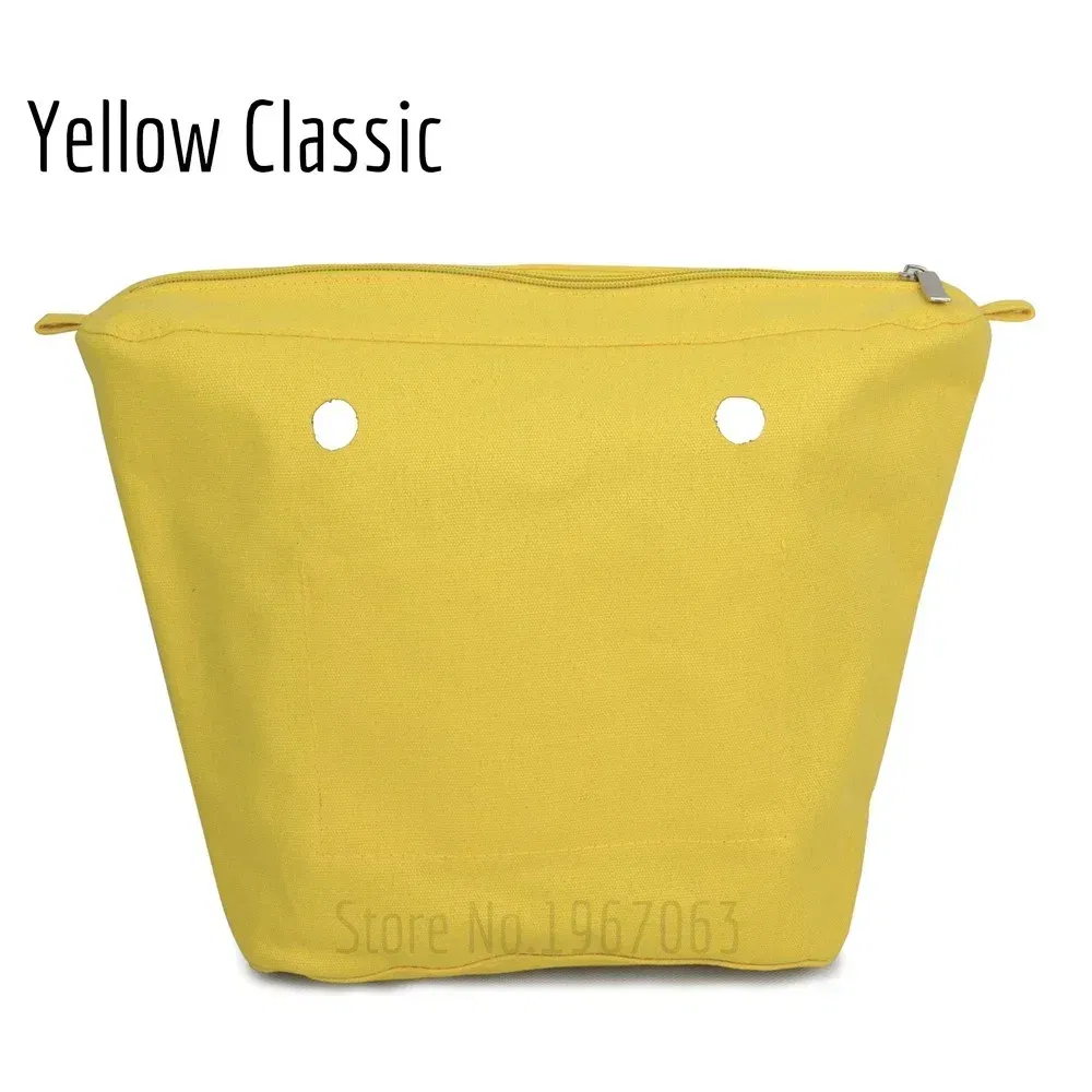 Color: Yellow - TANQU New Inner Lining Zipper Pocket for Classic Obag Insert with Inner Waterproof Coating for O Bag