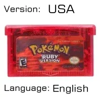 Color: one - GBA Game 32 Bit Video Game Cartridge Console Card Pokemon Emerald Ruby FireRed LeafGreen Sapphire Multi-language for GBA/NDS