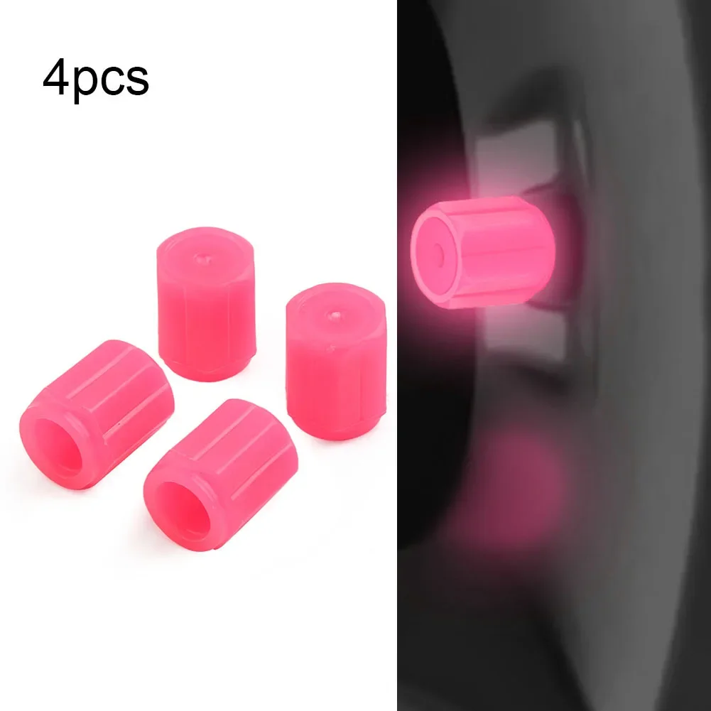 Color: Brown, Ships From: CHINA - 4 PCS/Set Valve Covers Yellow Blue High-quality Luminous Bike Tire Valve Stem Cap Car Tire Valve Cap Orange Pink