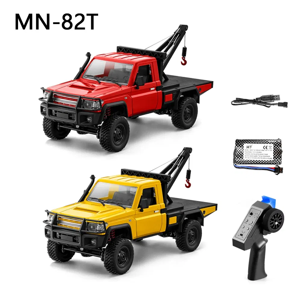 Color: green - MN82T RC Crawler 1/12 2.4G 4WD Remote Control Off-road Pickup Simulation Crane Vehicle Electric Climbing Car Model Toys for Kids