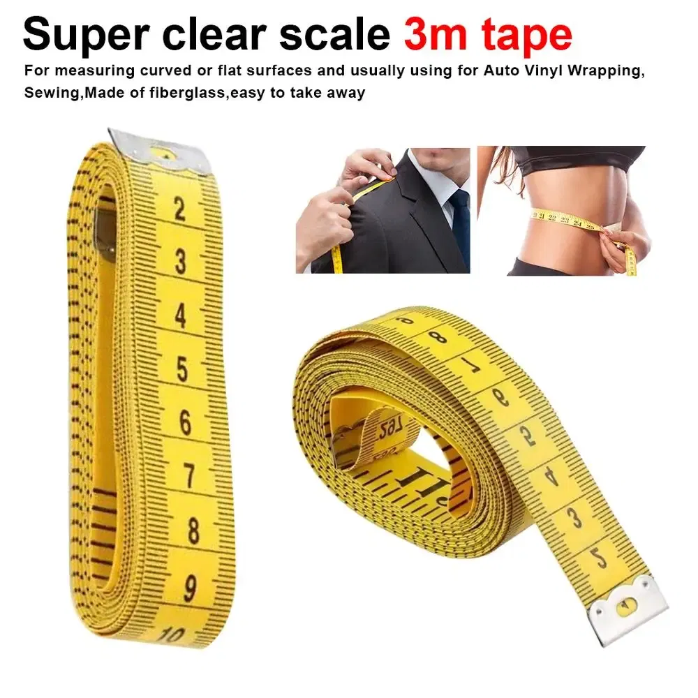 Color: army green - Top Quality Durable Soft 3 Meter 300 CM Sewing Tailor Tape Body Measure Ruler Dressmaking