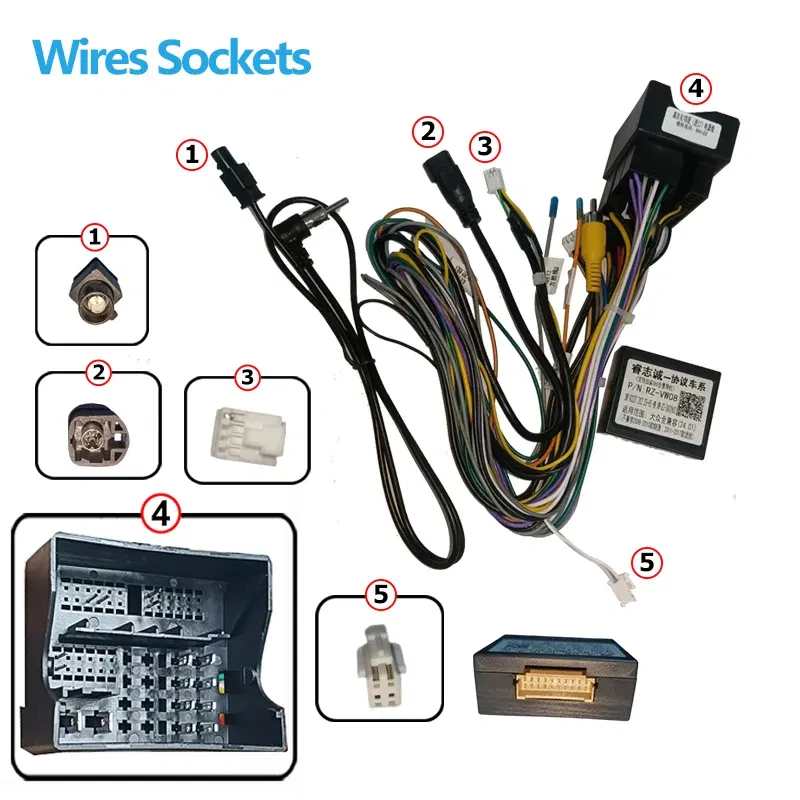 android Car radio Canbus Box Decoder For VW Volkswagen Golf 7 touran Passat skoda superd16 pin Wiring Harness Plug Power Cable