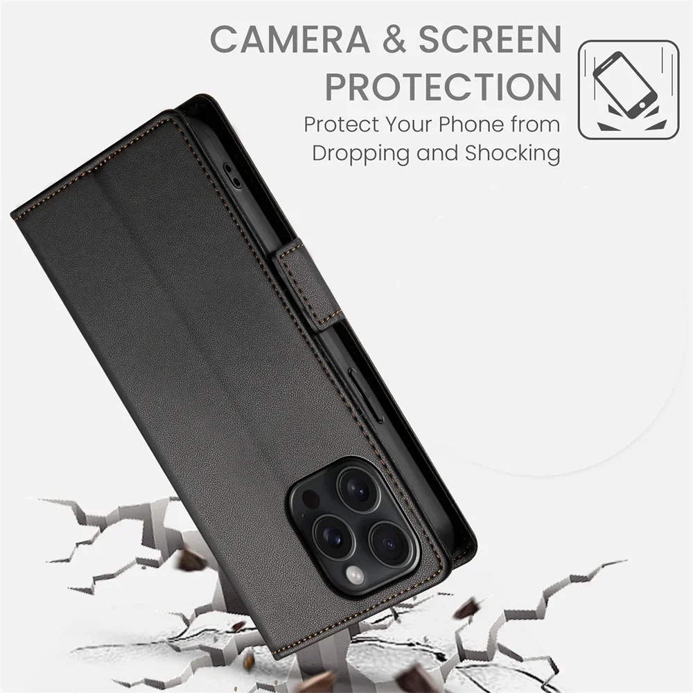 Color: Pink, Material: Cotton - PU Leather Flip Phone Case For iPhone 16 15 Pro Max 16E 14 13 1211 XS Max XR X 8 7 Plus SE KickStand Cards Solt Wallet Cover