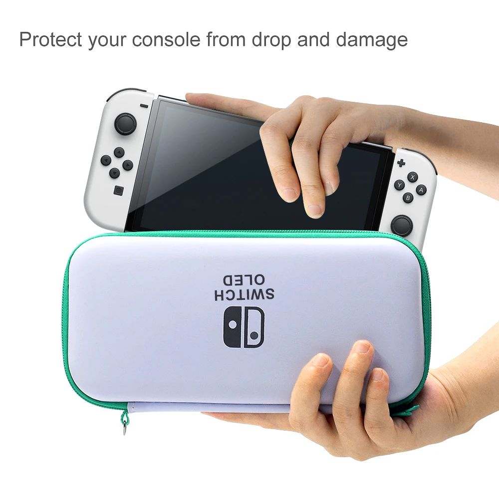 Color: Navy Blue - Case Kit For Nintend Switch OLED Console Carrying Case Protective Pouch Hard Shell Clear Cover For Switch Oled WIth Film Glass