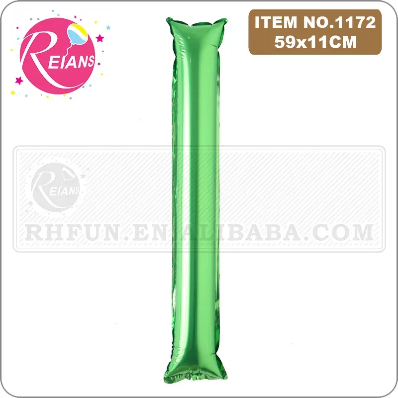 Color: Light Grey, Shape: X - 2pcs/lot Inflatable Balloon Stick Clapper Cheer leading Cheering Party Noise Make Aluminum foil multicolor inflatable Balloon
