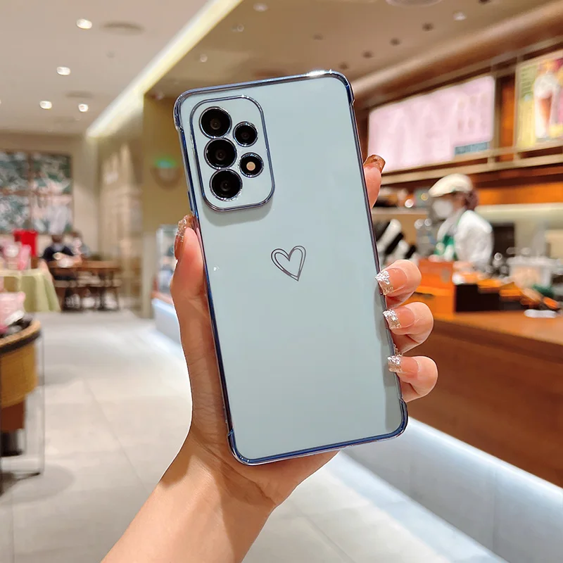Color: Brown, Compatible-Phone Models: For iPhone 16 Pro Max, Ships From: CHINA - Electroplating Love Heart Phone Case For Samsung Galaxy S25 S24 Ultra S23 S22 A13 A14 A52 A53 Protect Lens Shockproof Back Cover