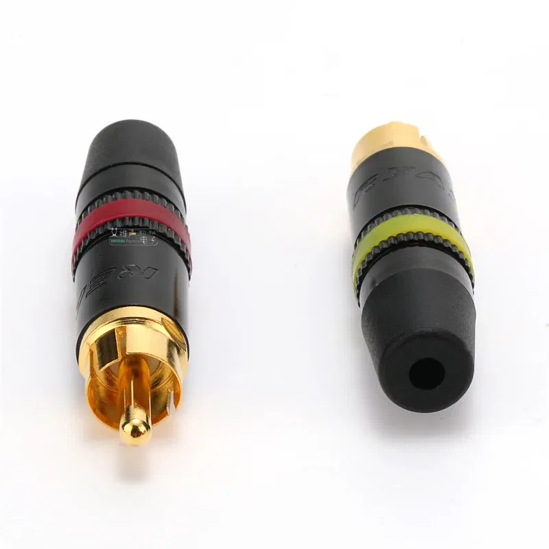 Color: Blue - Original Neutrik's REAN Gold-plated Phono RCA Connector Audio Video Lotus Plug NYS373 Cable Connector NYS366 with Spring Tail