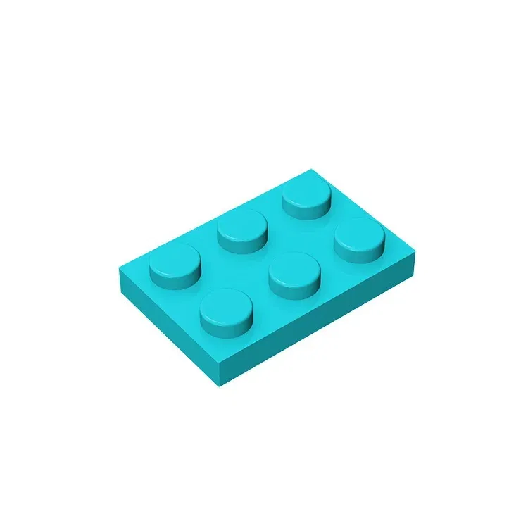 Color: Brown - Educational Assemblage GOBRICKS Plate 2 x 3 compatible with lego 3021 pieces of children's toys building block Particles Plate