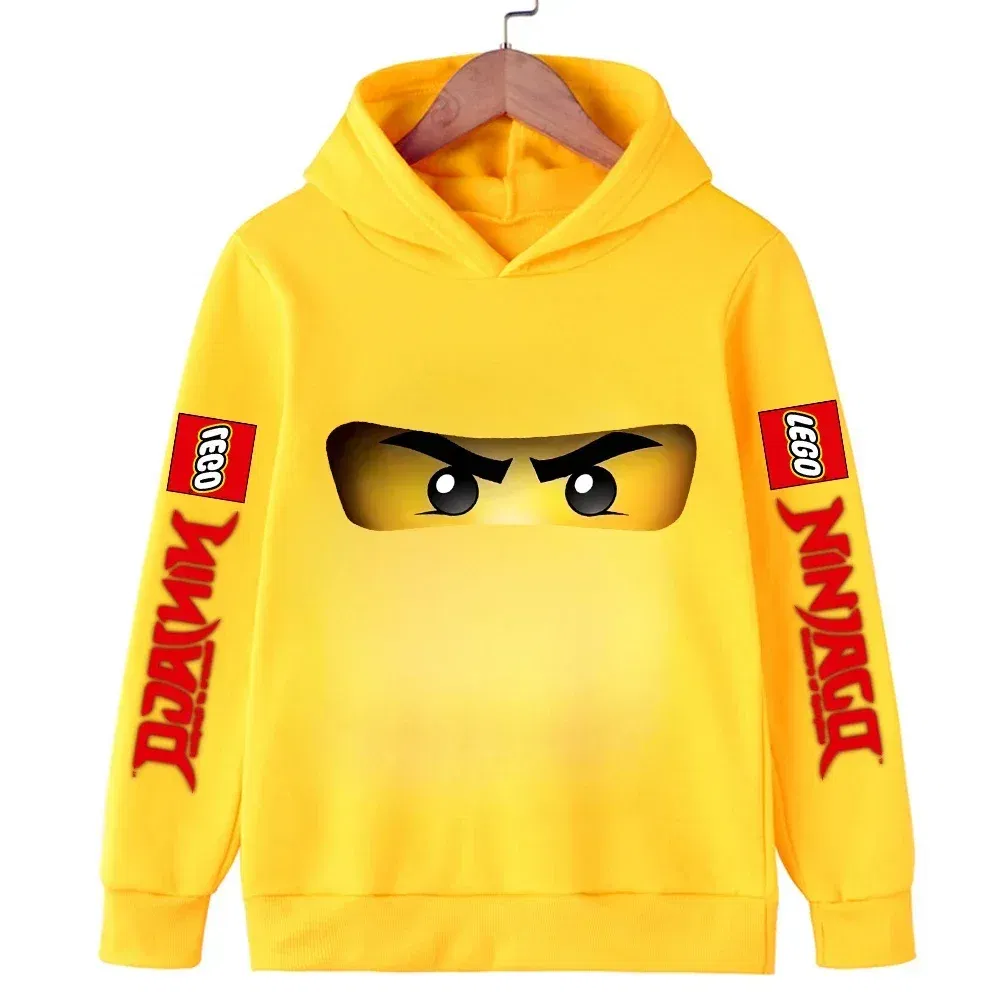 Color: army green, Kid Size: 18M - Lego Phantom Ninja Cartoon Children's Hooded Hoodies Casual Sports Sweatshirt 3-13 Year Old Boy Kid Baby Girls Clothes Pullover