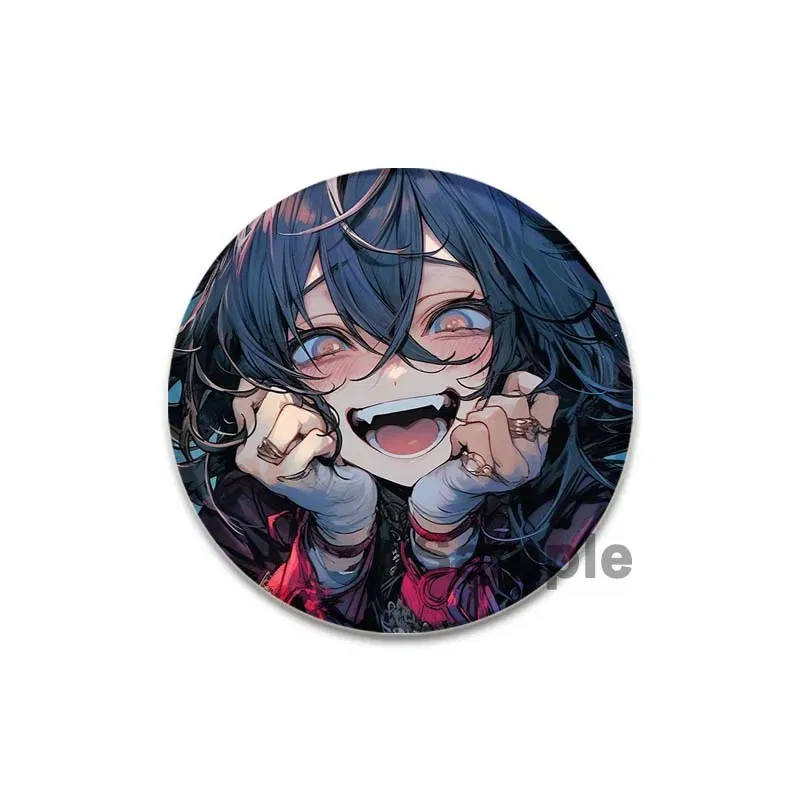Color: SKY BLUE, Size: L - 58/44/32mm Miku Anime Round Pins Cartoon Badges Cosplay Handmade Tinplate Brooch on Backpack Clothes Chest Ornament Gifts