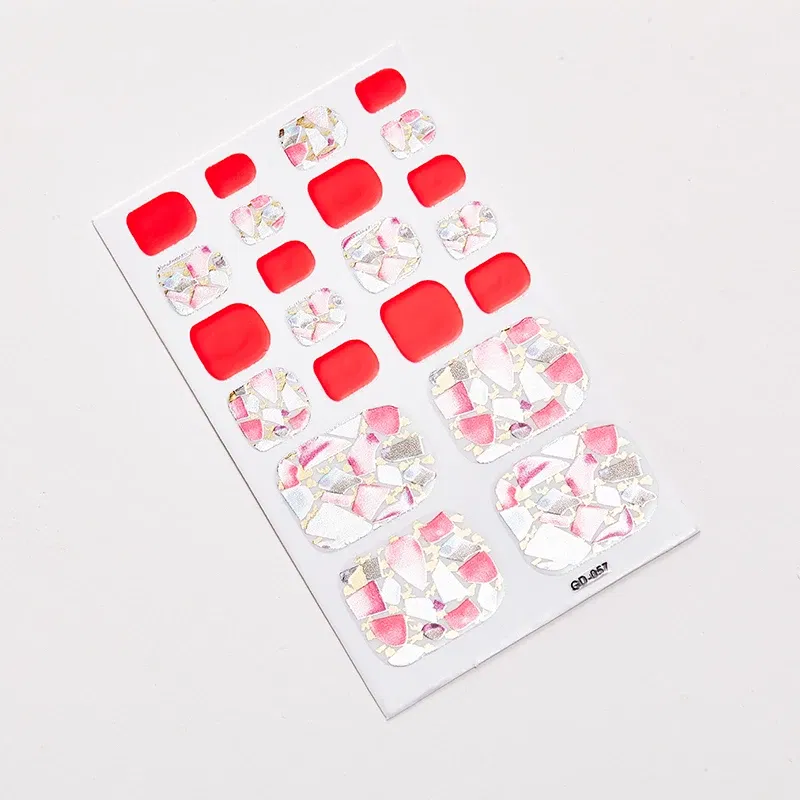 Color: Lvory - 22 Tips/Sheet Fashion Nails Sticker Designer Nail Accesoires Nail Adhesive Nail Wraps DIY Valentines Loveliness Designed Shiny