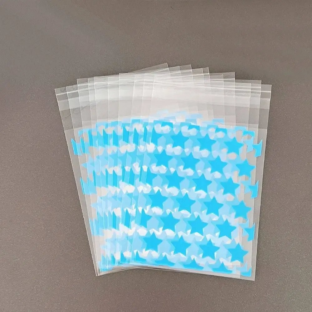Color: light green, Gift Box Size: 5x5x5cm - 50 PCS 10x8cm Gift Packaging Bags Waterproof Idol Card Peripheral Storage Gift Pouch Creative Star Jewelry Self-adhesive Bag