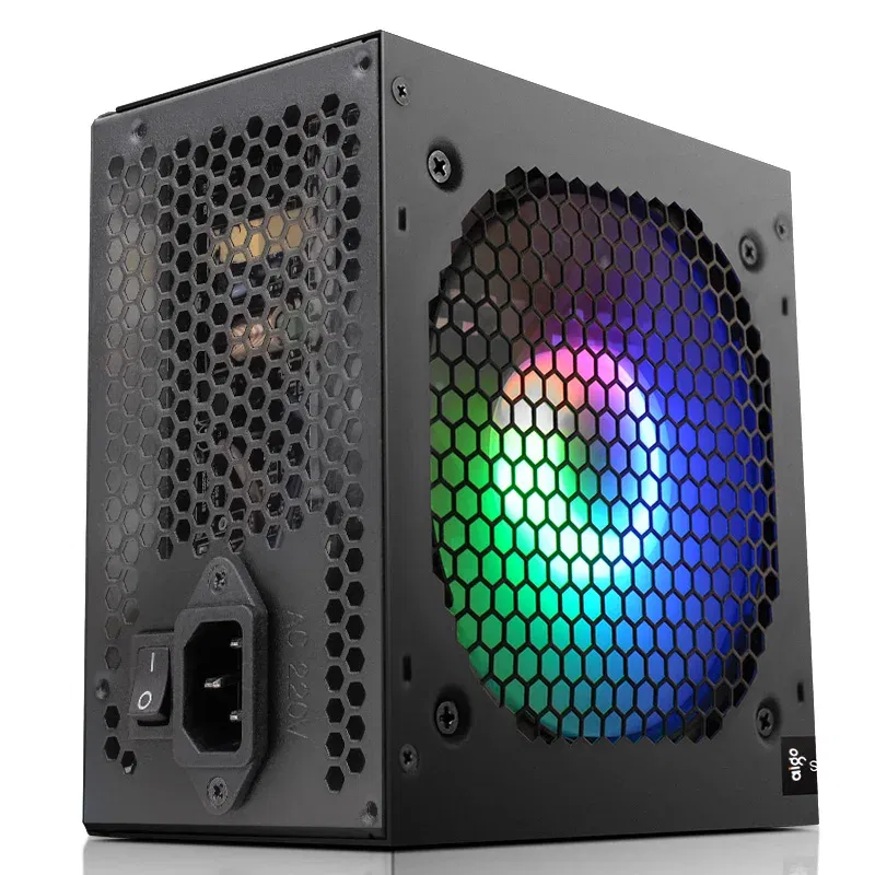 To Aigo AK PC PSU Power Supply Unit 500W 600W 700W 800W 1000W Gaming 120mm RGB Fan 220V ATX Desktop computer Power Supply for