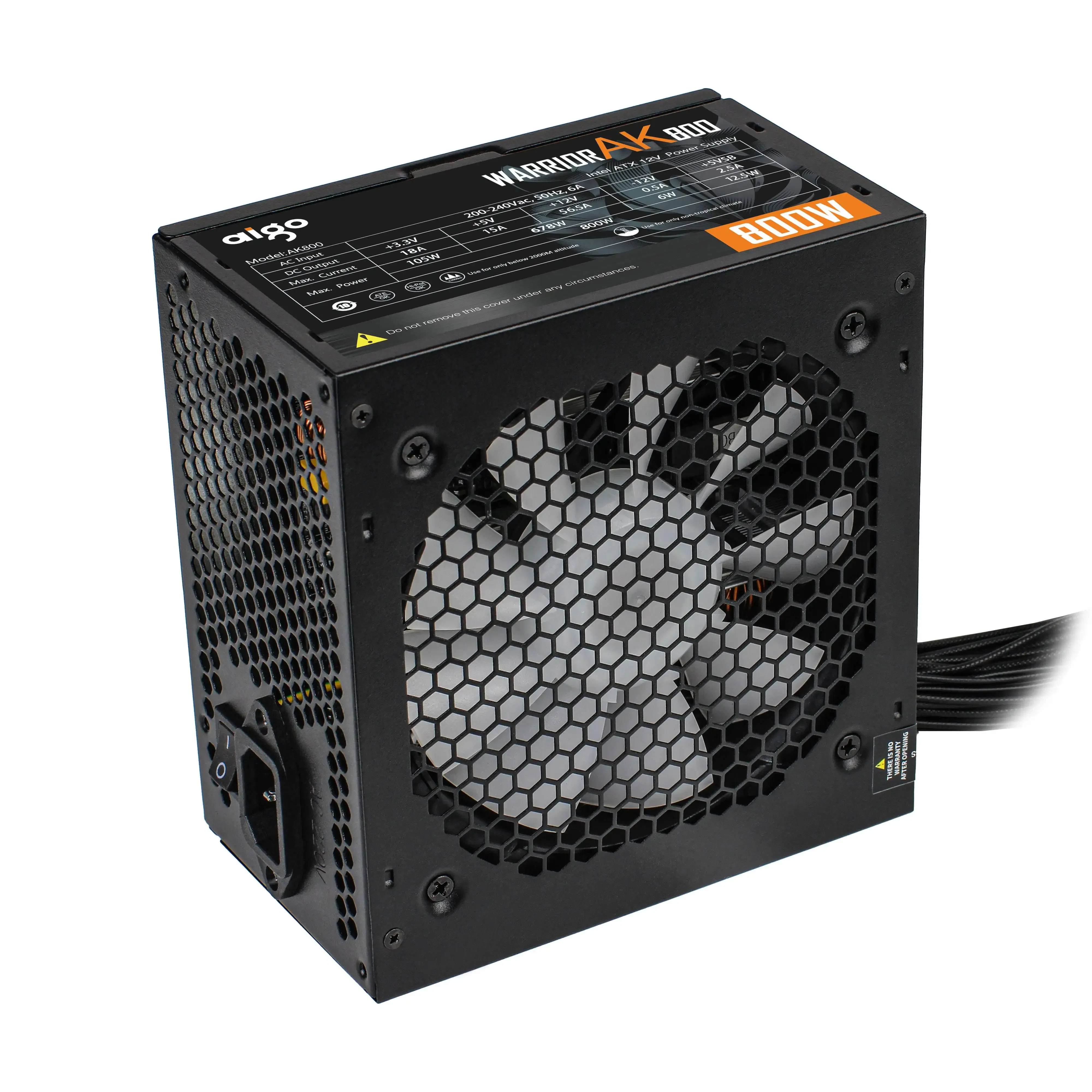 To Aigo AK PC PSU Power Supply Unit 500W 600W 700W 800W 1000W Gaming 120mm RGB Fan 220V ATX Desktop computer Power Supply for
