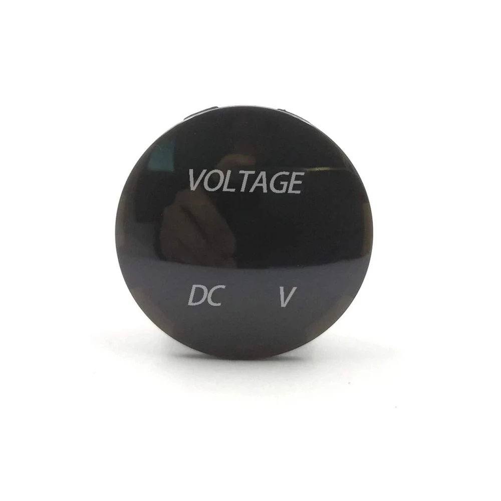 Color: Silver - DC 5V-48V LED Mini Round Waterproof Motorboat Motorcycle Panel Digital Voltmeter Tester Monitor Display Voltmeter