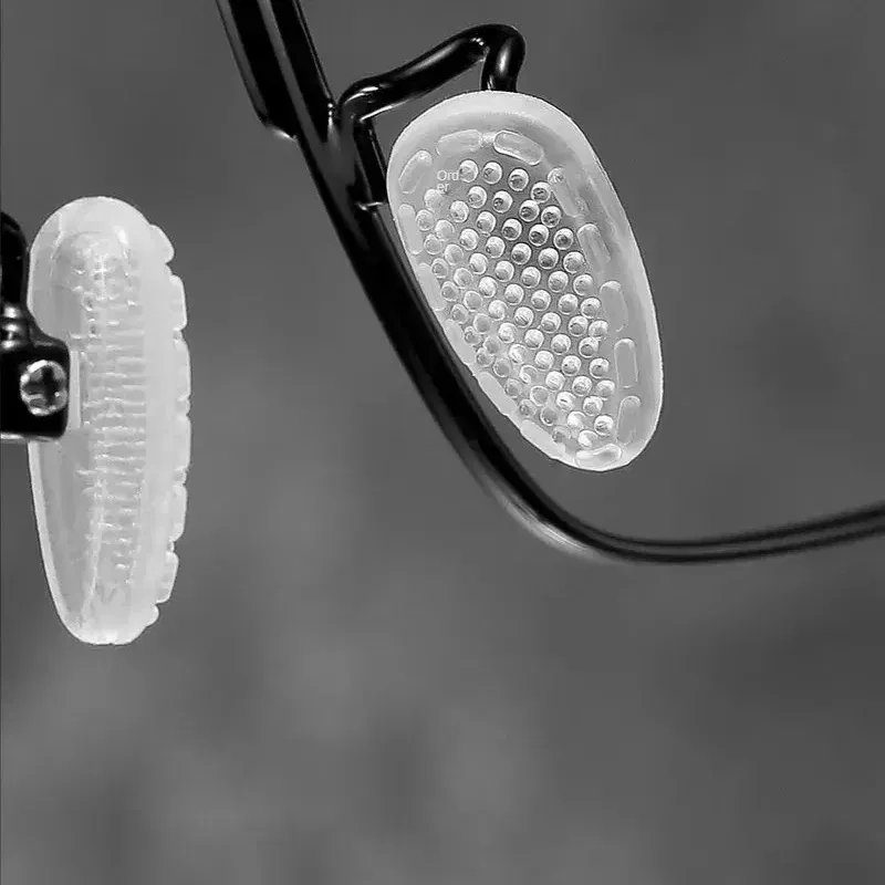 Color: GRAY - Eyeglasses Nose Pads with Screwdriver Soft Oval Silicone Air Chamber Glasses Anti-slip Nose Pad Screw Replacement Repair Tools