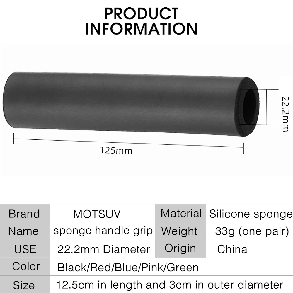 Color: WHITE - MOTSUV Bicycle Ultraight Density Foam Silicone Sponge Handlebar Grips for MTB bike XC/AM Anti-skid shock-absorbing Super Soft