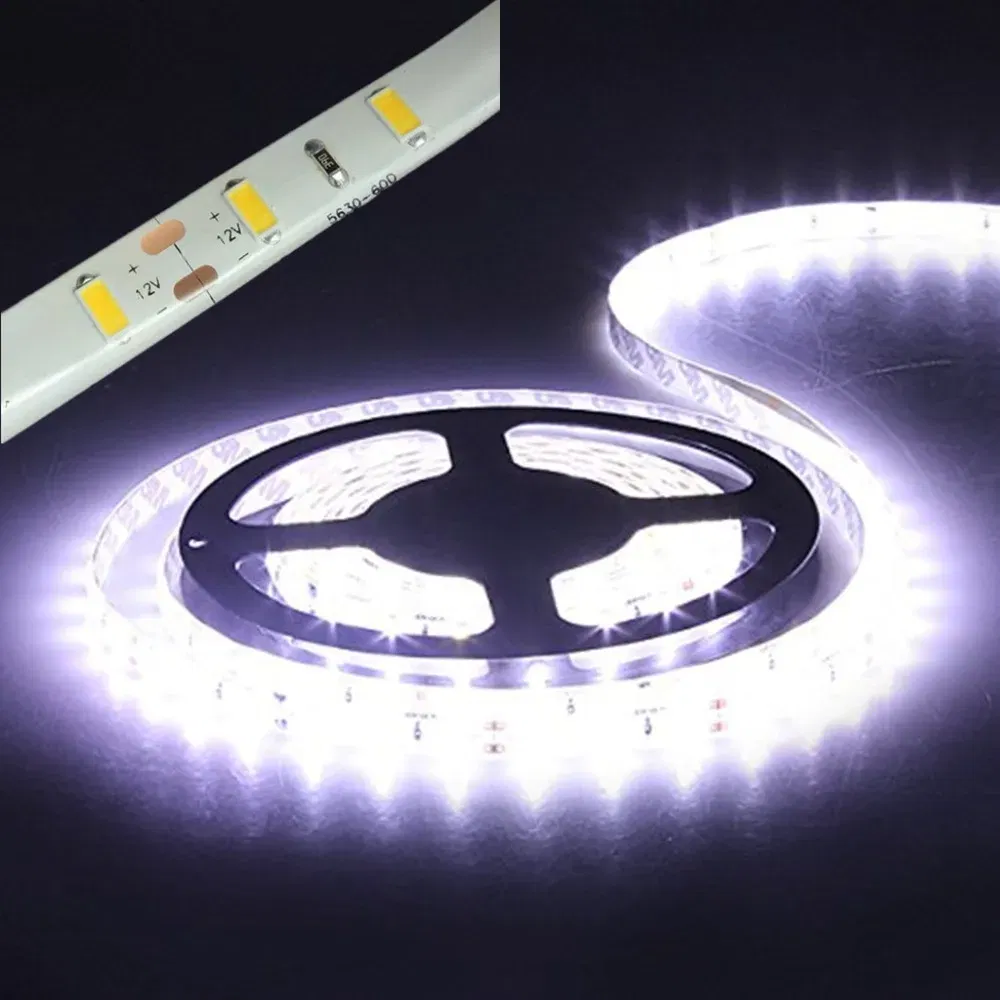 Emitting Color: Warm White, Color: Army Green - Led Strip Light 5630 5730 Waterproof 12V Flexible Tape 5m Natural White 4000K Cold White Warm White 3000K 6500K Red Green Blue