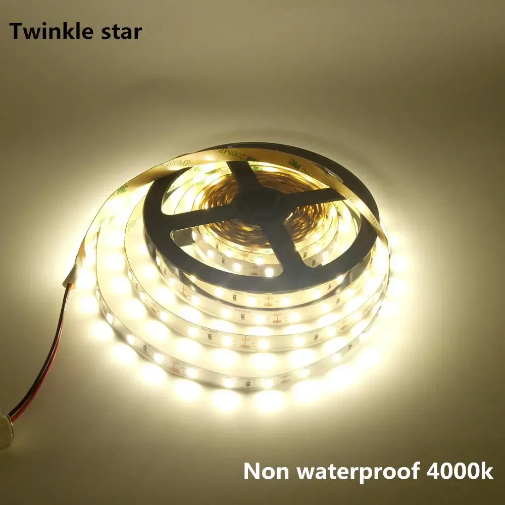 Emitting Color: Warm White, Color: Army Green - Led Strip Light 5630 5730 Waterproof 12V Flexible Tape 5m Natural White 4000K Cold White Warm White 3000K 6500K Red Green Blue