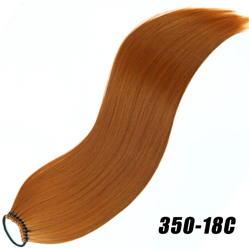 Color: P1B/30, Ships From: CHINA, Stretched Length: 24inches - Synthetic 24Inch Ponytail Extensions Black Natural Braided Pony Tail Hairpiece Long Straight Rubber Band Hair For Women