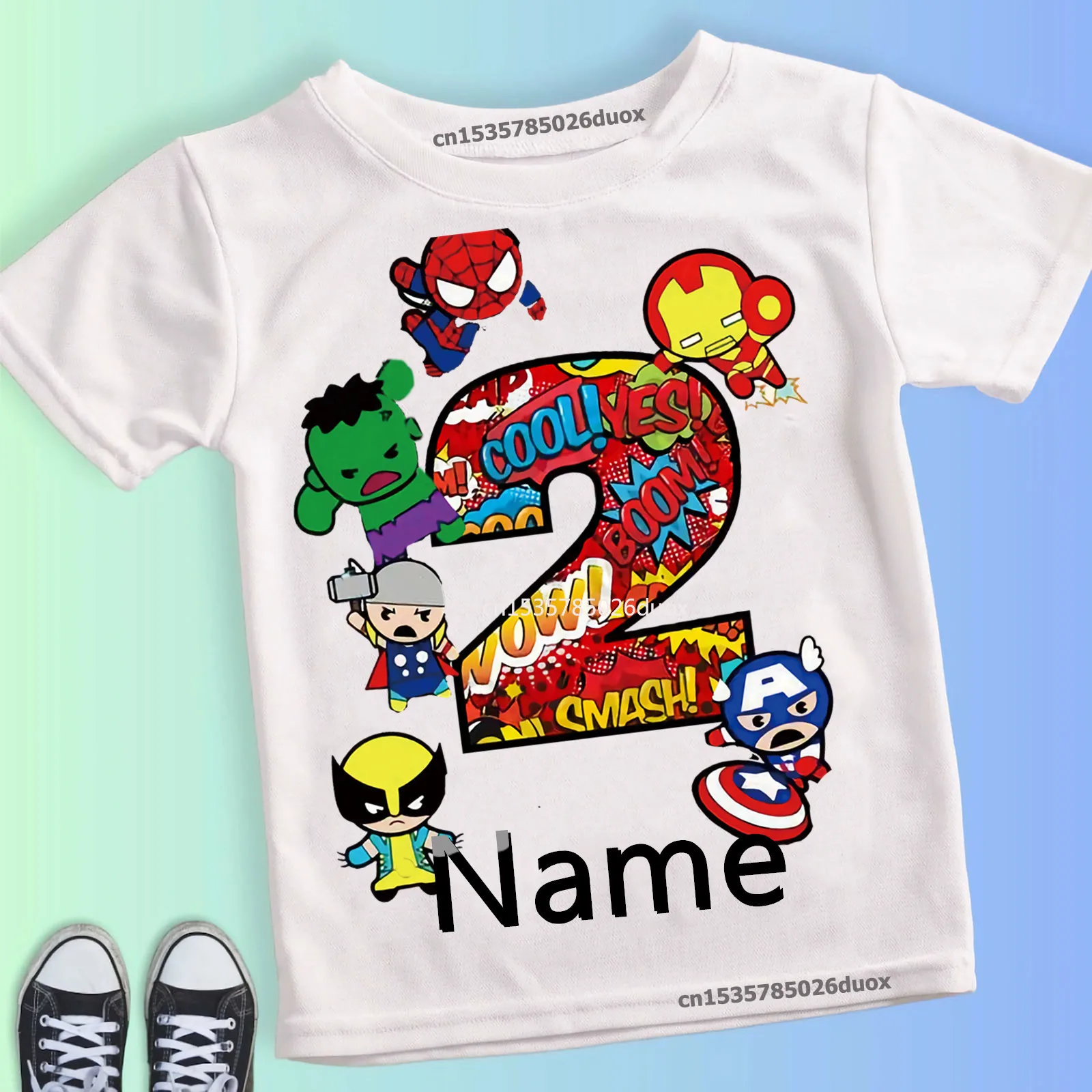 Color: black, Kid Size: 7T - Summer 2024 3 4 5 6 7 8 9 Marvel SuperHero Birthday Girl Short Sleeved T-shirt The Avengers Personalize Name Birthday Boy Shirt