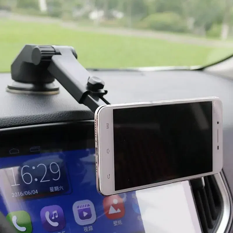 Ships From: CHINA, Color: Red - Magnetic Phone Holder For Car Windscreen, Suction Cup Base Robotic Arm Phone Bracket for Car Dashboard, 360 Degrees Rotation