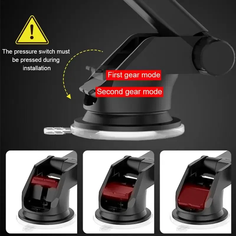 Ships From: CHINA, Color: Red - Magnetic Phone Holder For Car Windscreen, Suction Cup Base Robotic Arm Phone Bracket for Car Dashboard, 360 Degrees Rotation