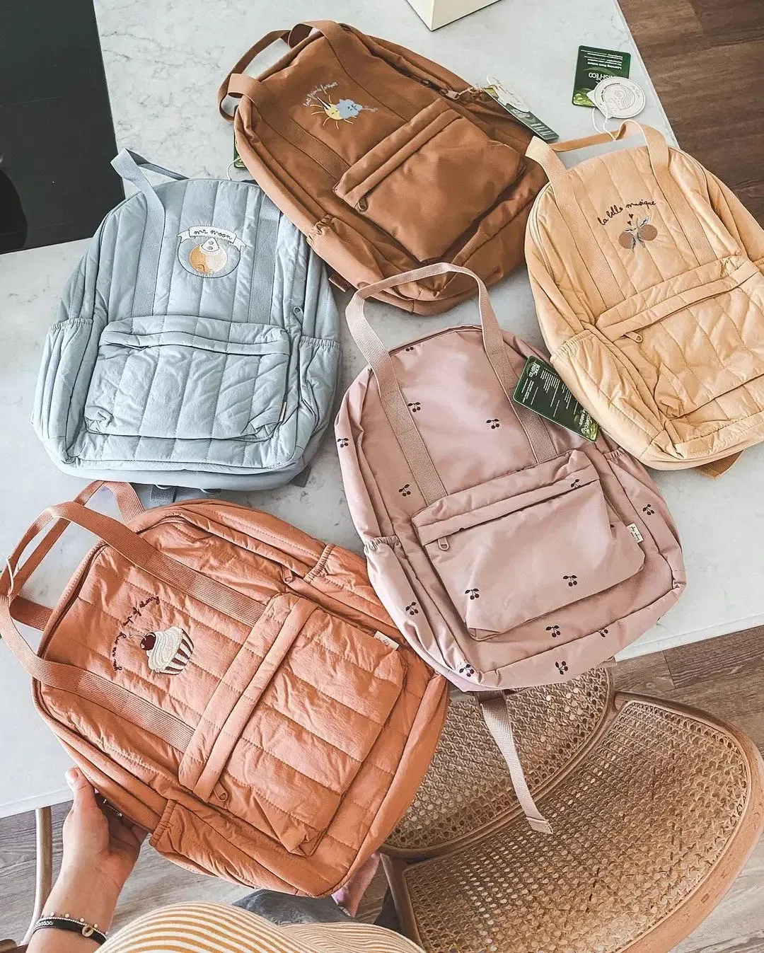 Color: Lavender - KS Baby Backpack 2024 New Kids Schoolbag Kindergarten Bags Brand Traveling Mom Cherry Lemon Children's Boys Girls Storage