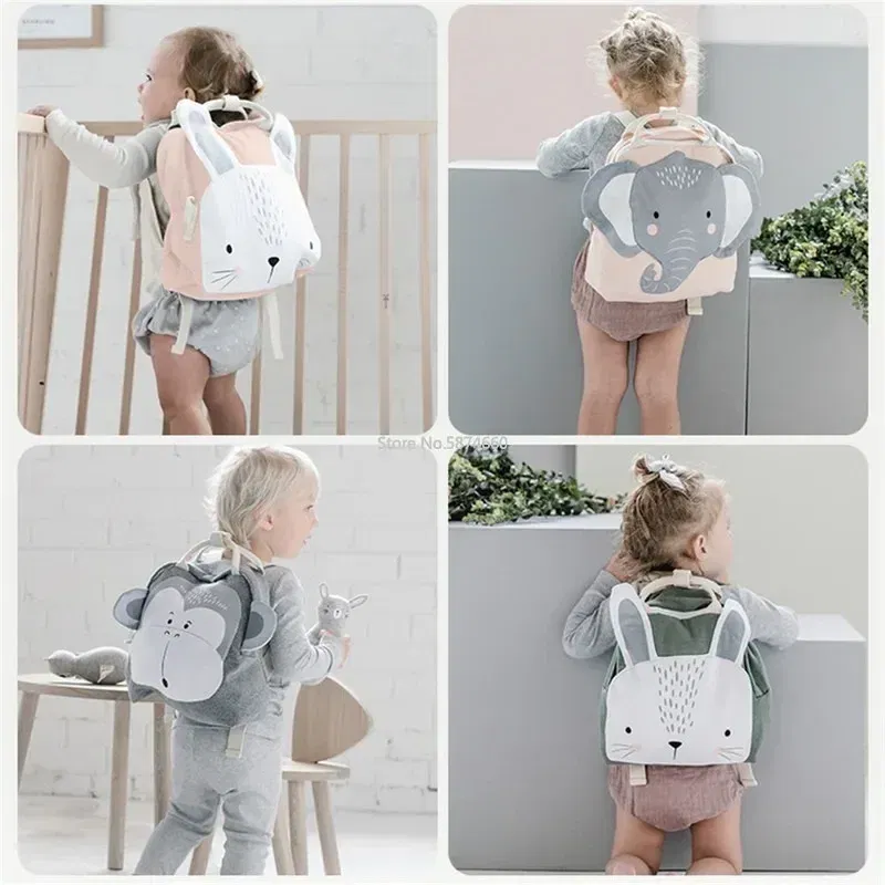 Color: Blue - Children Backpack Toddler Kids School Backpack for Baby Kids Cute School Bag Boy Girl Light Bag Rabbit Butterfly Lion Bag