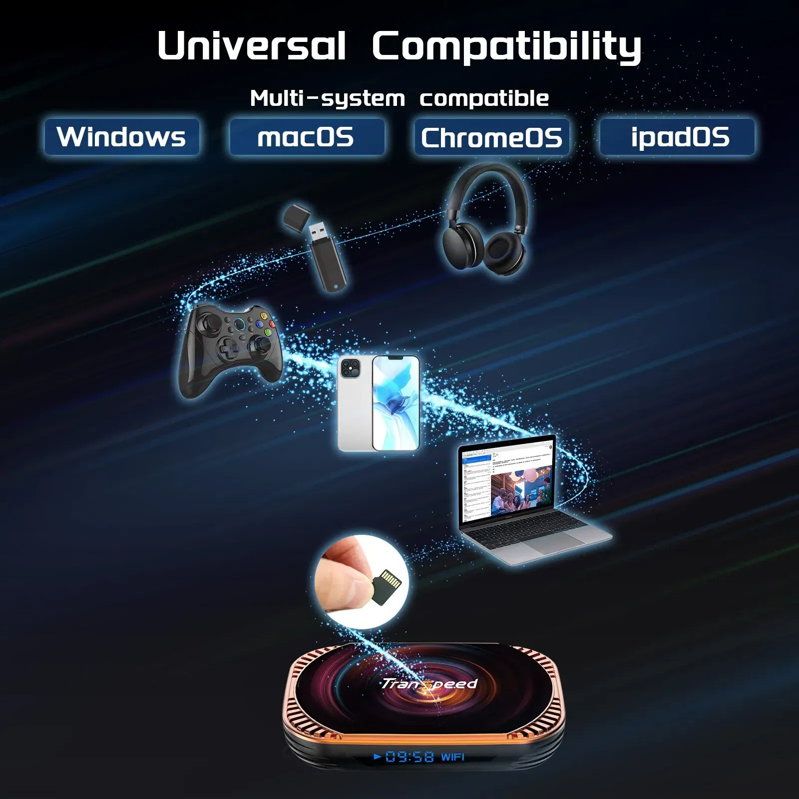 Color: Gold - Transpeed Android 11 Amlogic S905X4 TV Box Dual WiFi 32G 64GB BT4.0 4K 8K 3D 1000M Fast TV Receiver Media Player Set Top Box