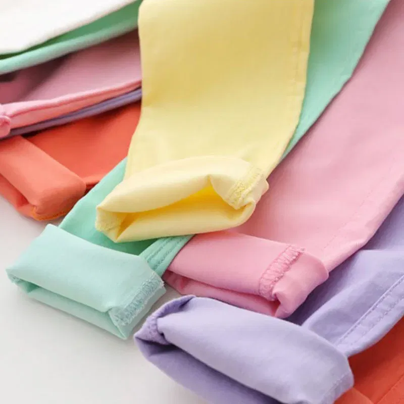 Color: Red, Kid Size: 10 - Girls Pants Children Kids Pencil Pants Spring Summer Fashion Candy Colors