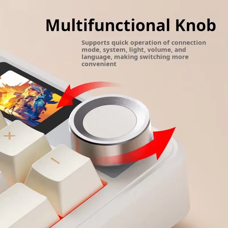 Color: Gold - AULA F108 Pro Mechanical Keyboard Three-mode Bluetooth /2.4G/ Wired Customized Full-key Hot-swapable Gasket Structure RGB Light