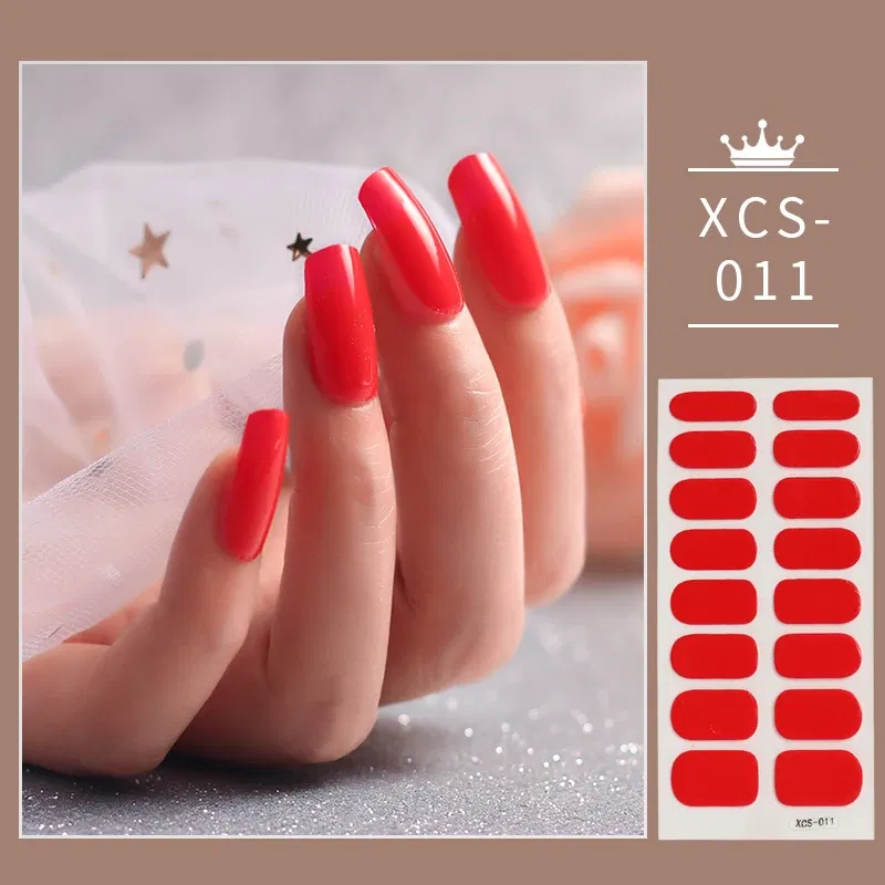 Color: Tiger Stripe - 1pc Nail Art Sticker Laser Shiny Sequins Polish Wraps Double Ended Adhesive Strips Fashion Stickers Manicure Decor
