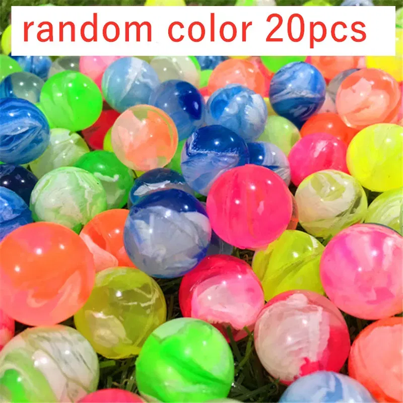 Color: Dark Brown - 20Pcs/lot Rubber 19mm Cloud Bouncy Balls Funny Toy Jumping Balls Mini Neon Swirl Bouncing Balls Kids Sports Toy Balls Cat Toy
