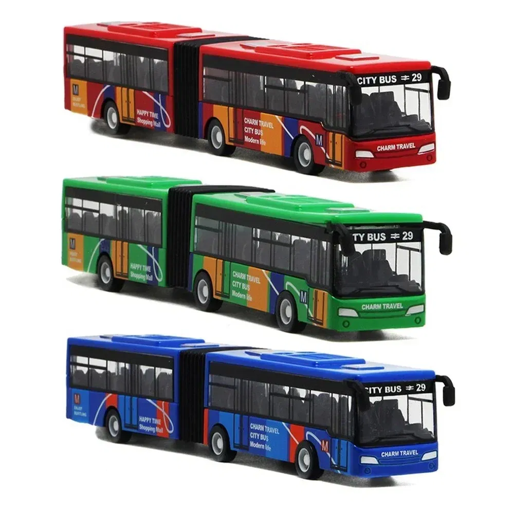 Color: Red, Ships From: CHINA - City Express Bus Double Buses Diecast Vehicles Toys Funny Pull Back Car Children Kids Gifts 1:64 Alloy City Bus Model Vehicles