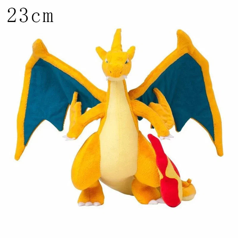Color: Lemon yellow - Cute Pokemon Plush Toy Pikachu Rowlet Charizard Larvitar Squirtle Slowpoke Dratini Spinda Soft Stuffed Doll Kids Christmas Gift