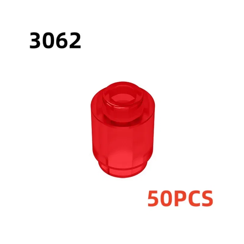 Color: Orange - 50PCS 3062b 30068 35390 3062 Accessories 1x1 Cylindrical Brick DIY Buildings? Blocks Educational Toys City Toy
