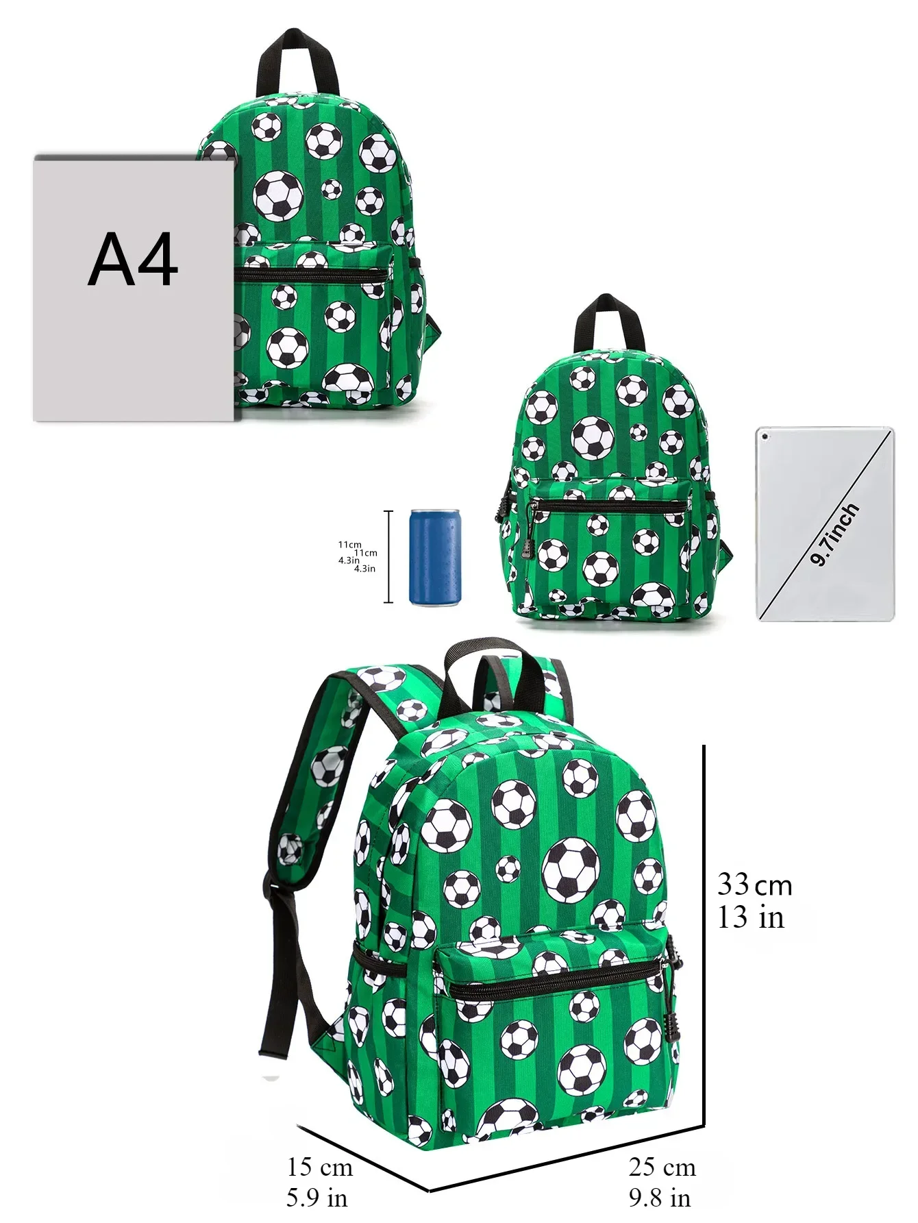 Color: Gold, Size: 13 inches - Casual Kids Backpack Dinosaur School Bag Travel Rucksack Cartoon Kids Boy Girls Schoolbag Student Bookbag Children Daypack Bag