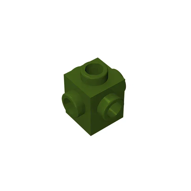 Color: Dark Khaki - Gobricks GDS-650 BRICK 1X1 W. 4 KNOBS compatible with lego 4733 children's DIY Educational Building Blocks Technical