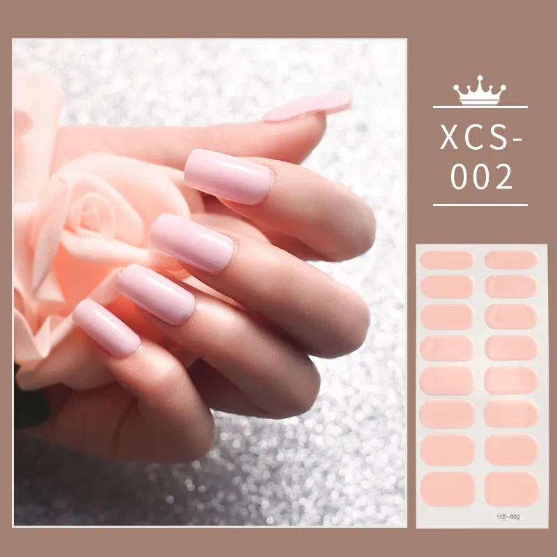 Color: Beige - 1pc Nail Art Sticker Laser Shiny Sequins Polish Wraps Double Ended Adhesive Strips Fashion Stickers Manicure Decor