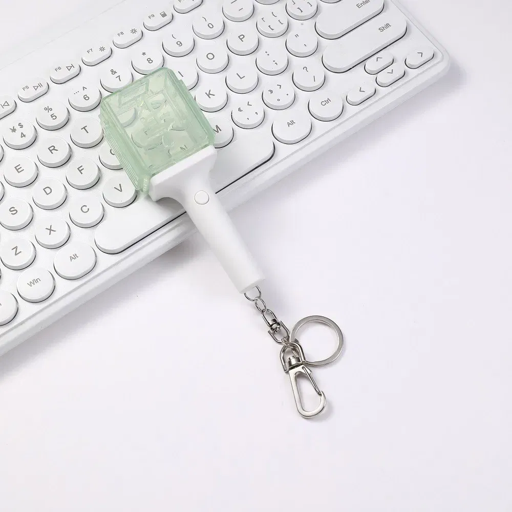 Color: Dark Grey - Kpop Idol 127 Wish Deram V Mini Lightstick Keyring Support Glow Stick Key Chains Fans Gift