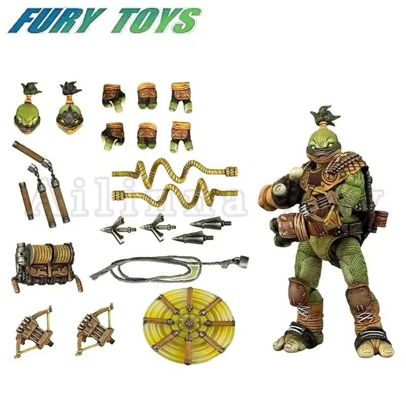 Color: Blue - Fury Toys 1/12 5inches Action Figure Wave 3 Rage Samurai Force Turtle Summer Anime Model