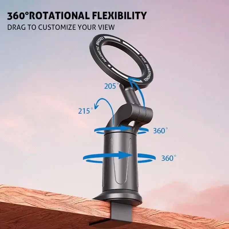 Foldable Magnetic Phone Holder for Magsafe Rotating Magnet Mount Multifunctional Travel Clip Desktop Lazy Stand Bracket
