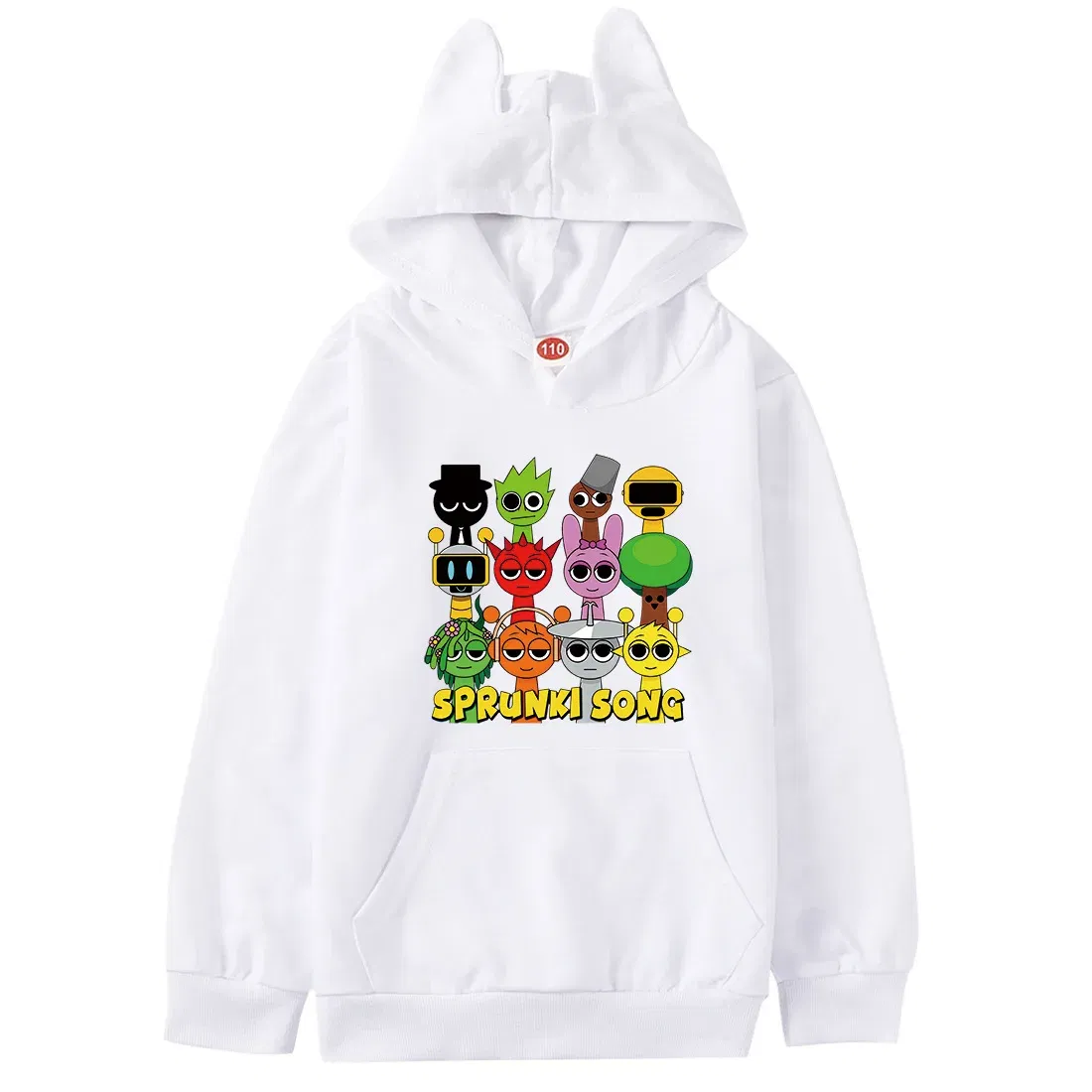 Color: SKY BLUE, Kid Size: 4T - Sprunki Hoodie Kids Game Incredibox Clothes Baby Girls Cartoon Hooded Sweatshirt Teen Boys Spring Fall Sweater Children Clothing