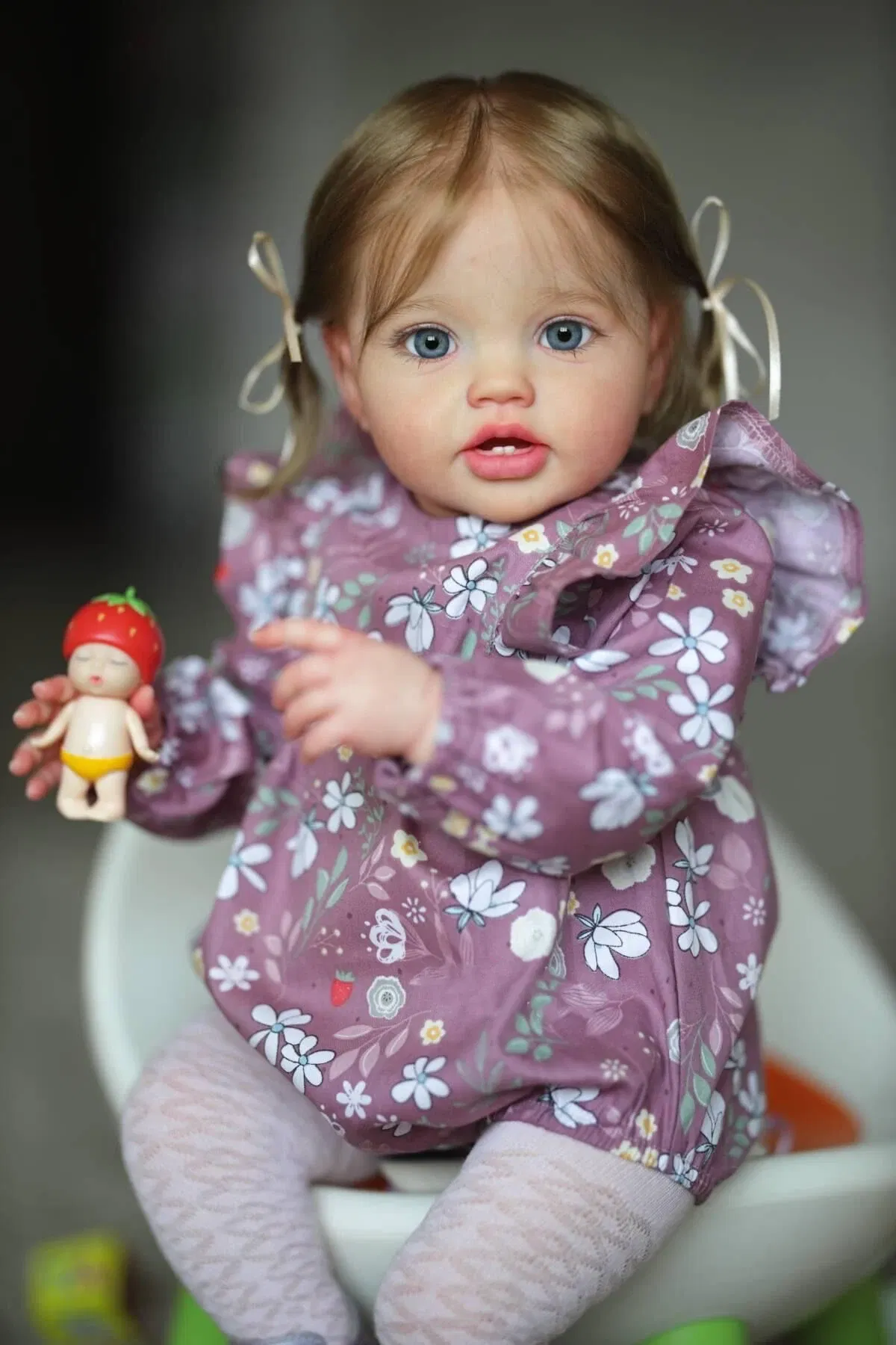 NPK 24Inch Newborn Baby Toddler Doll Reborn Lottie Princess Girl Lifelike Soft Touch 3D Skin Art Doll with Hand Rooted Hair