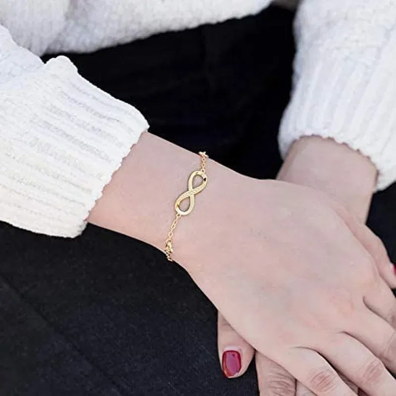 Metal Color: Rust Red, Ships From: CHINA - Womens  Sterling Silver Infinity Endless Love Symbol Charm Adjustable Bracelet for Women Mother's Day