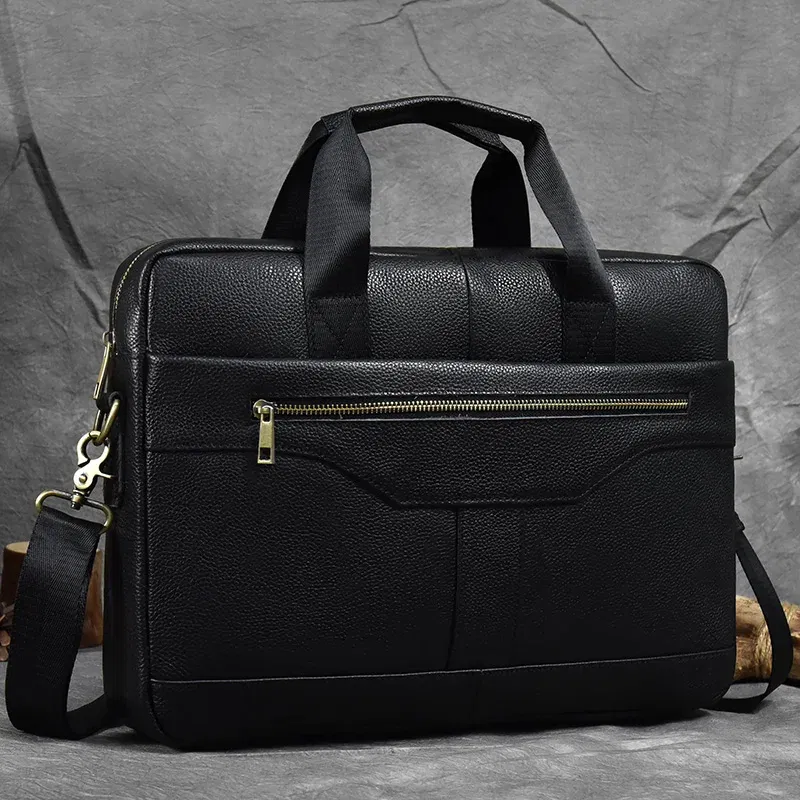 Color: Brown, Ships From: CHINA - Newsbirds Leather Men Briefcase Doctor Layer Business Man Laptop Bag 15 6 inches Genuine Leather Computer Bags Men Male Tote Bag