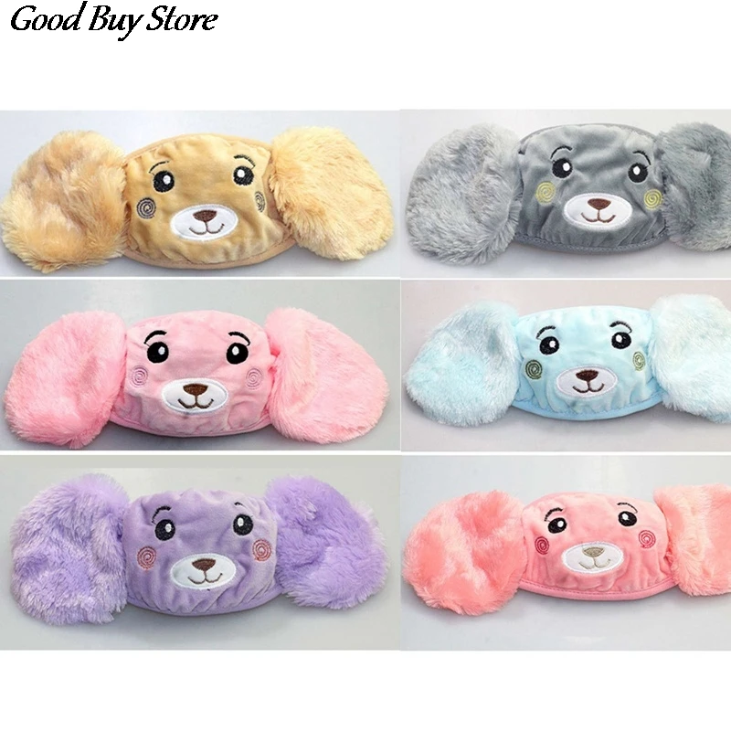 Color: green - Cartoon Bear Earmuffs Children Autumn Winter Fur Earmuff Mouth Cover Kids Comfortable Ear Muff Ear Warmer Skiing Warm Earlap