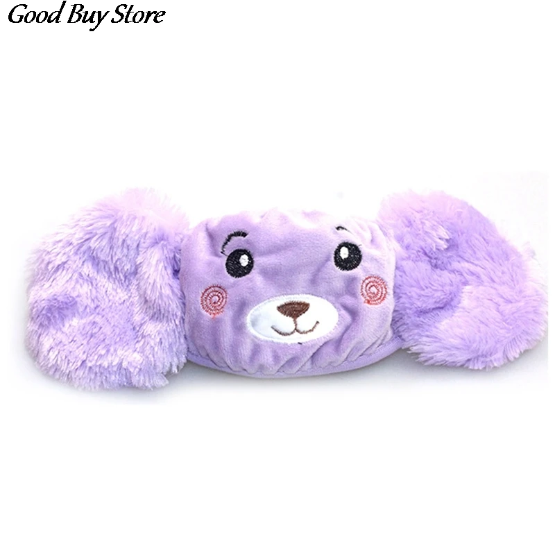 Color: green - Cartoon Bear Earmuffs Children Autumn Winter Fur Earmuff Mouth Cover Kids Comfortable Ear Muff Ear Warmer Skiing Warm Earlap